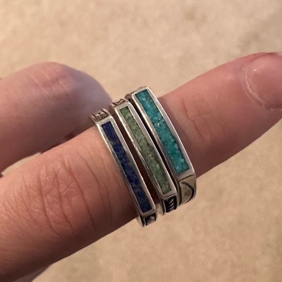 Vintage Ava Yetter Sterling Silver Stacker Rings - Picture 1 of 6